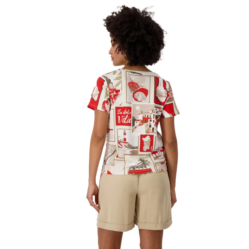 Monari Dames Top 409742 Rood dessin