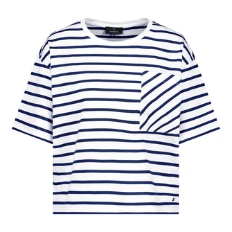 Monari Dames Top 409781 Blauw dessin