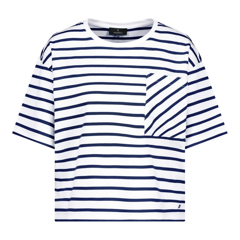 Monari Dames Top 409781 Blauw dessin