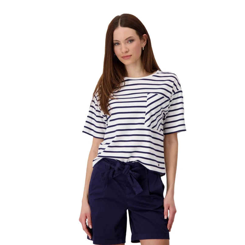 Monari Dames Top 409781 Blauw dessin