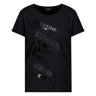 Monari Dames Top 409786 Zwart dessin