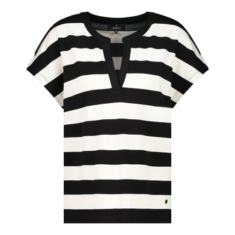 Monari Dames Top 409879 Zwart dessin