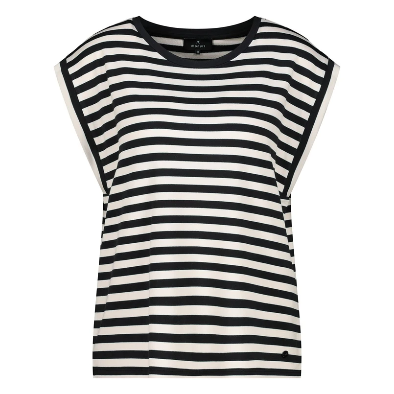 Monari Dames Top 409882 Zwart dessin