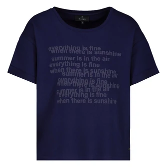Monari Dames Top 409924 Blauw dessin