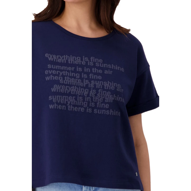 Monari Dames Top 409924 Blauw dessin