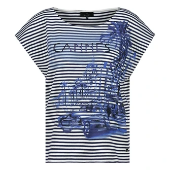 Monari Dames Top 410022 Blauw dessin