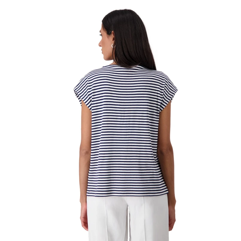 Monari Dames Top 410022 Blauw dessin