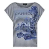 Monari Dames Top 410022 Blauw dessin