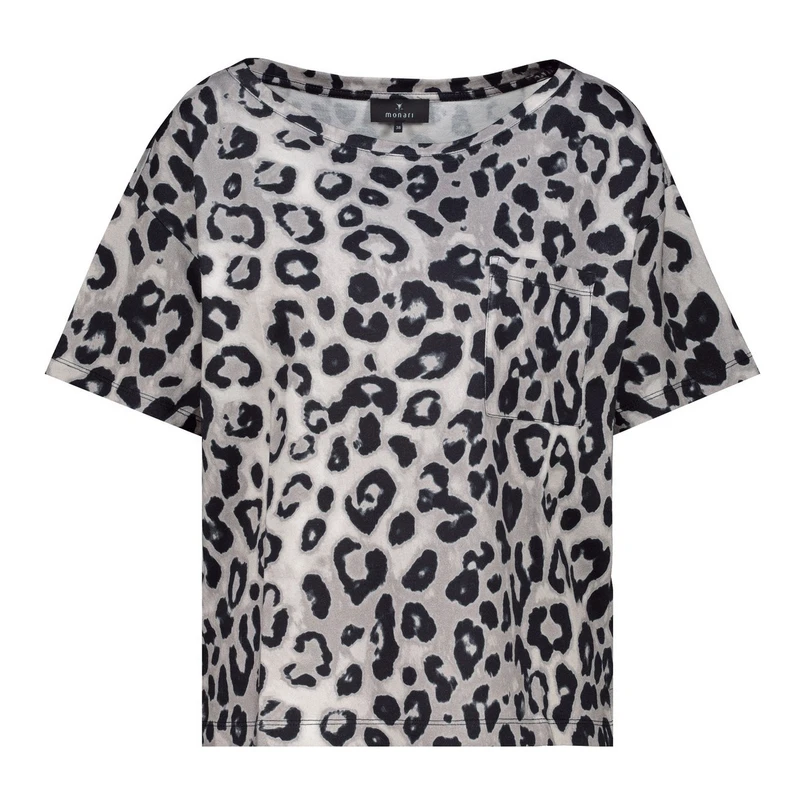 Monari Dames Top 808885 Zwart dessin