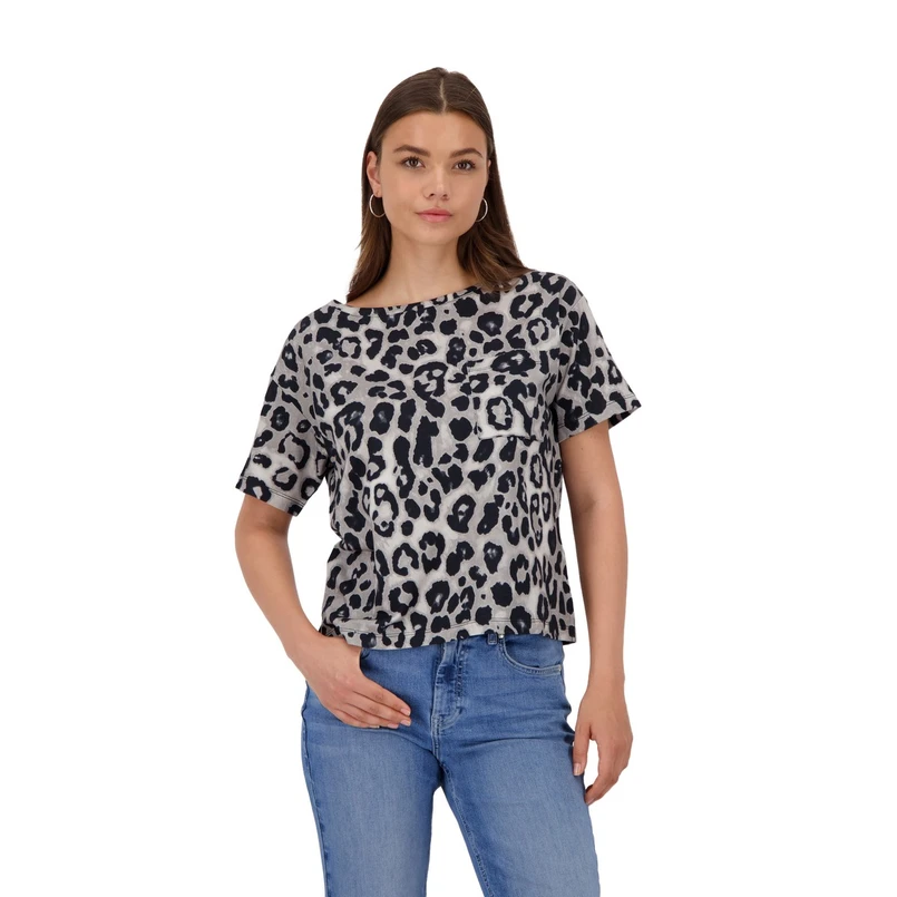 Monari Dames Top 808885 Zwart dessin