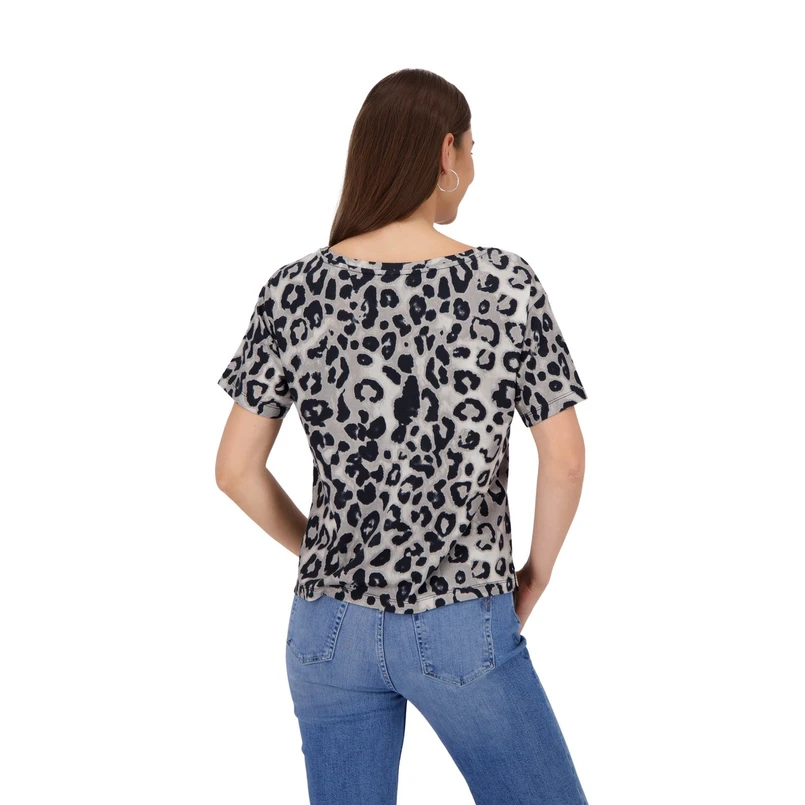 Monari Dames Top 808885 Zwart dessin