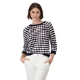Monari Dames Trui 409227 Blauw dessin