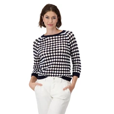 Monari Dames Trui 409227 Blauw dessin