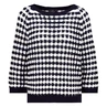 Monari Dames Trui 409227 Blauw dessin