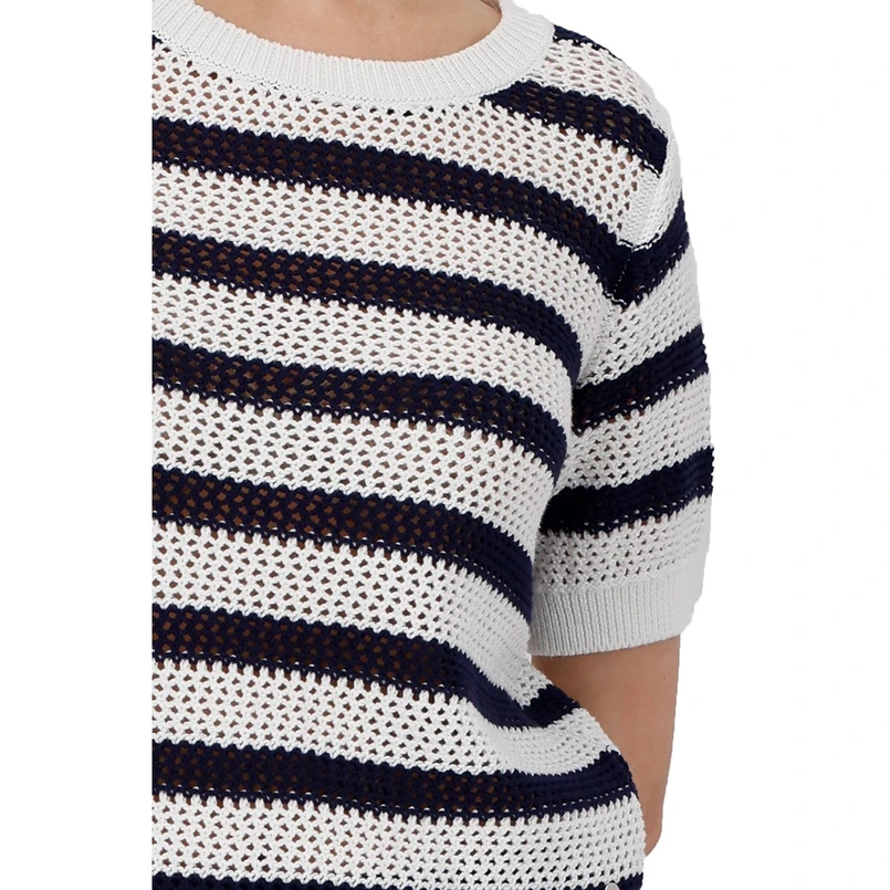 Monari Dames Trui 410016 Blauw dessin