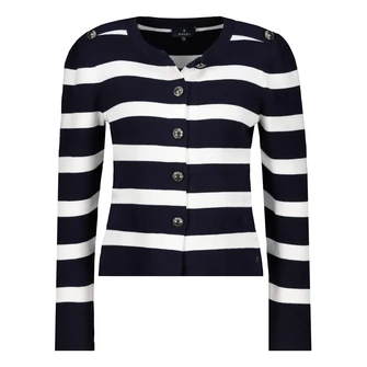 Monari Dames Vest 409228 Blauw dessin