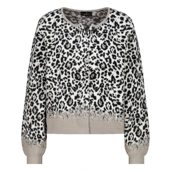 Monari Dames Vest 808993 Zwart dessin