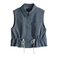 Opus Dames Blazer 10385112988315 Mid blue denim