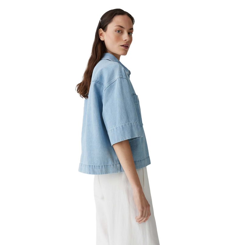 Opus Dames Blouse 10399212148100 Light blue denim