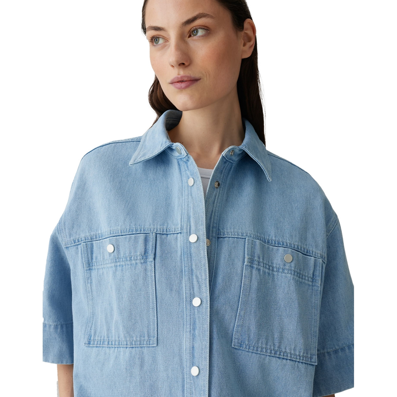 Opus Dames Blouse 10399212148100 Light blue denim