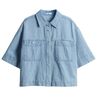 Opus Dames Blouse 10399212148100 Light blue denim