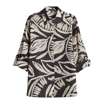 Opus Dames Blouse 2454913190100 Midden bruin