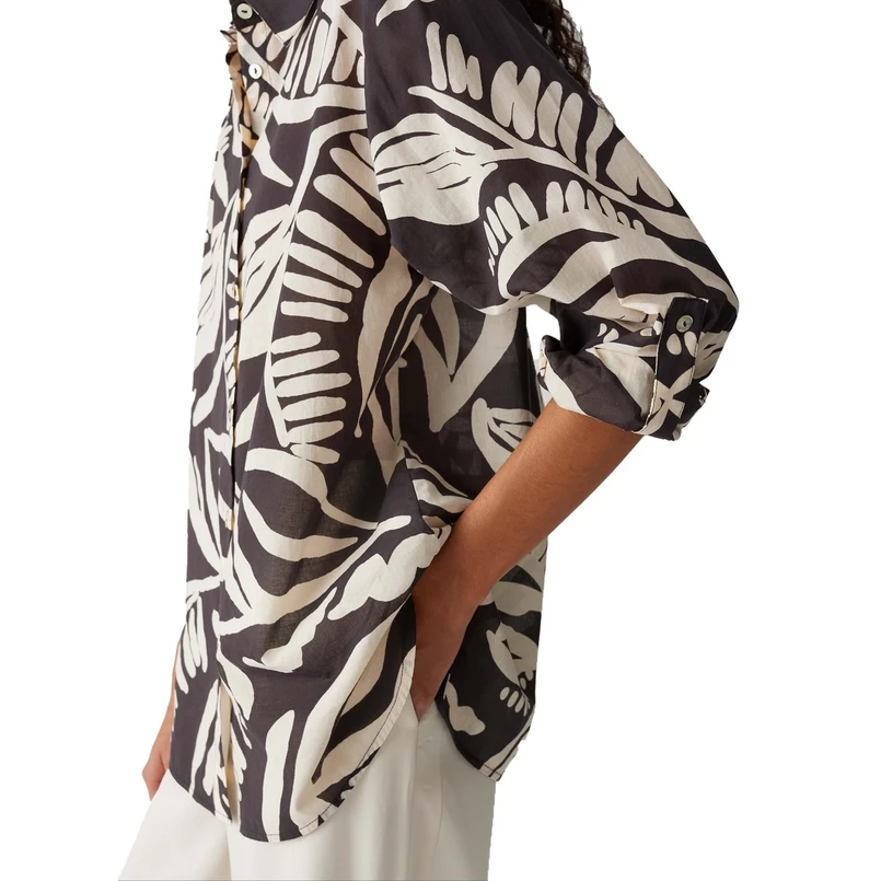 Opus Dames Blouse 2454913190100 Midden bruin