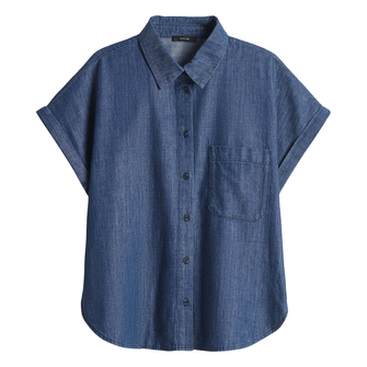 Opus Dames Blouse Folmes Mid blue denim
