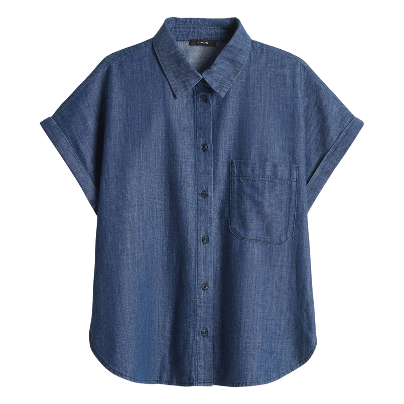 Opus Dames Blouse Folmes Mid blue denim