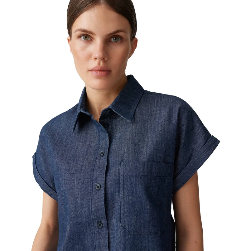 Opus Dames Blouse Folmes Mid blue denim