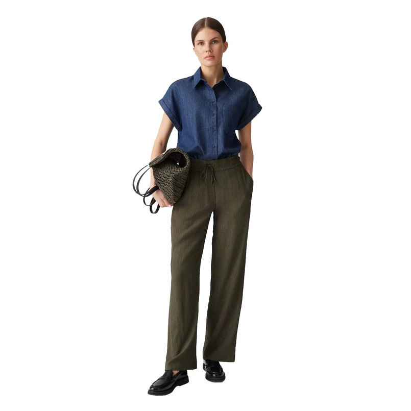 Opus Dames Blouse Folmes Mid blue denim
