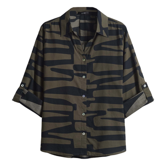 Opus Dames Blouse Fumani jungle Olijf