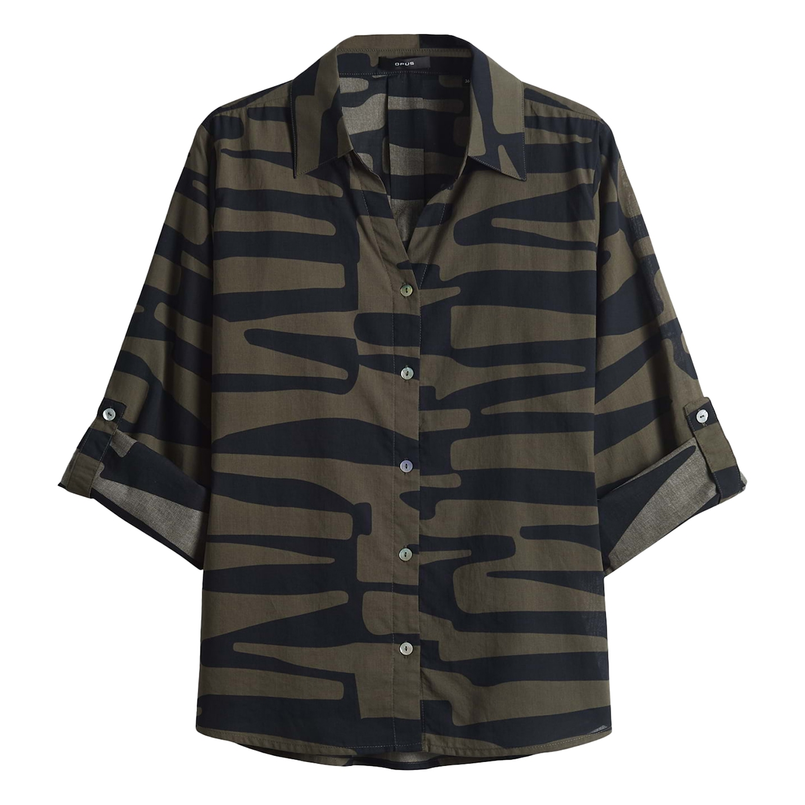 Opus Dames Blouse Fumani jungle Olijf