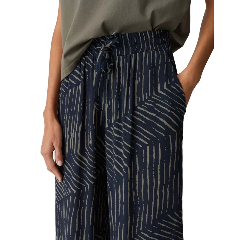 Opus Dames Broek Marou palm leaves Kobalt