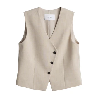 Opus Dames Gilet Warfa Beige