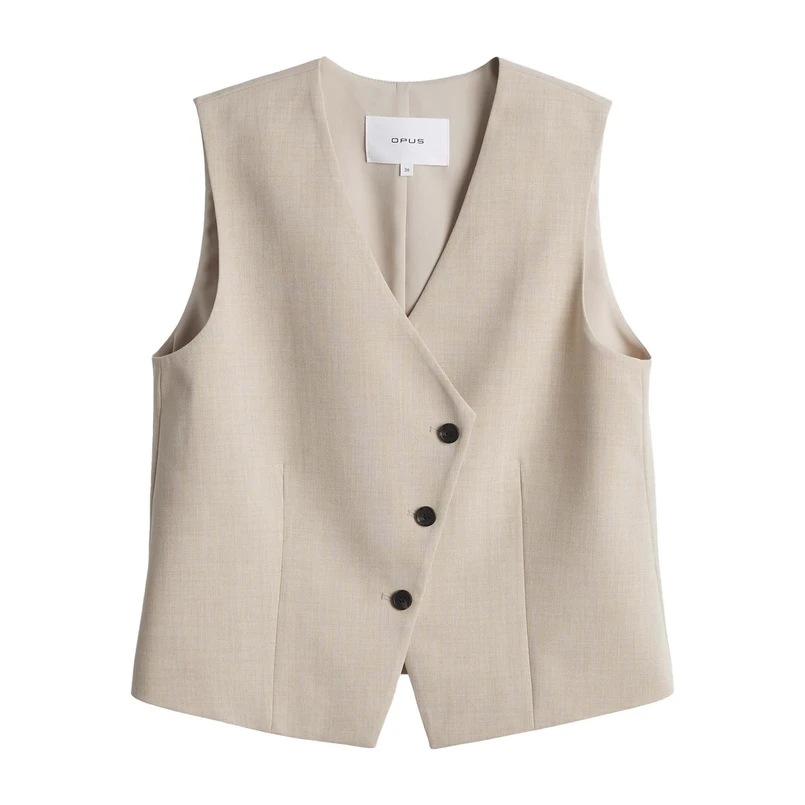 Opus Dames Gilet Warfa Beige