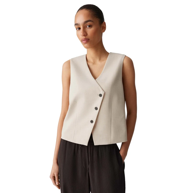 Opus Dames Gilet Warfa Beige