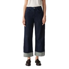 Opus Dames Jeans Miva turn up Bleu