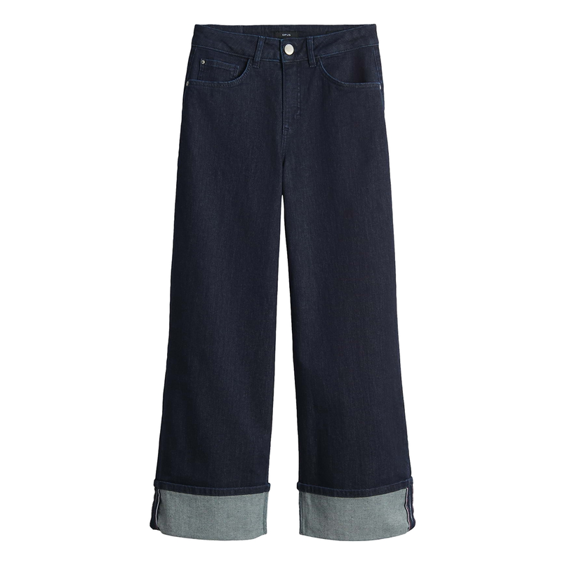 Opus Dames Jeans Miva turn up Bleu