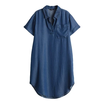 Opus Dames Jurk 10400312167316 Mid blue denim