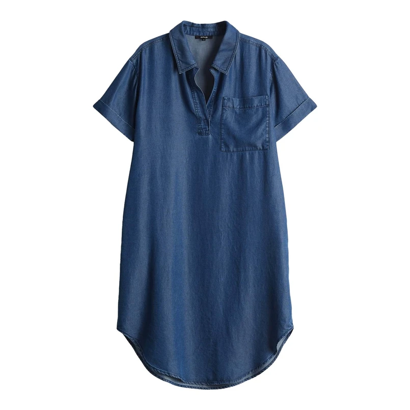 Opus Dames Jurk 10400312167316 Mid blue denim