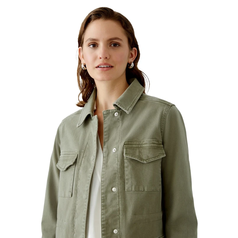 Oui Dames Blazer 0090622 Olijf