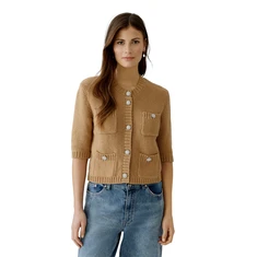 Oui Dames Blazer 0093581 Camel