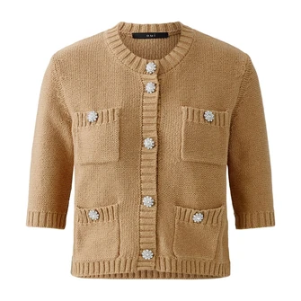 Oui Dames Blazer 0093581 Camel