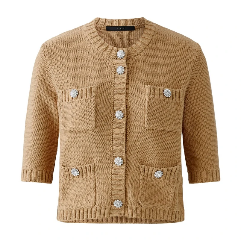 Oui Dames Blazer 0093581 Camel
