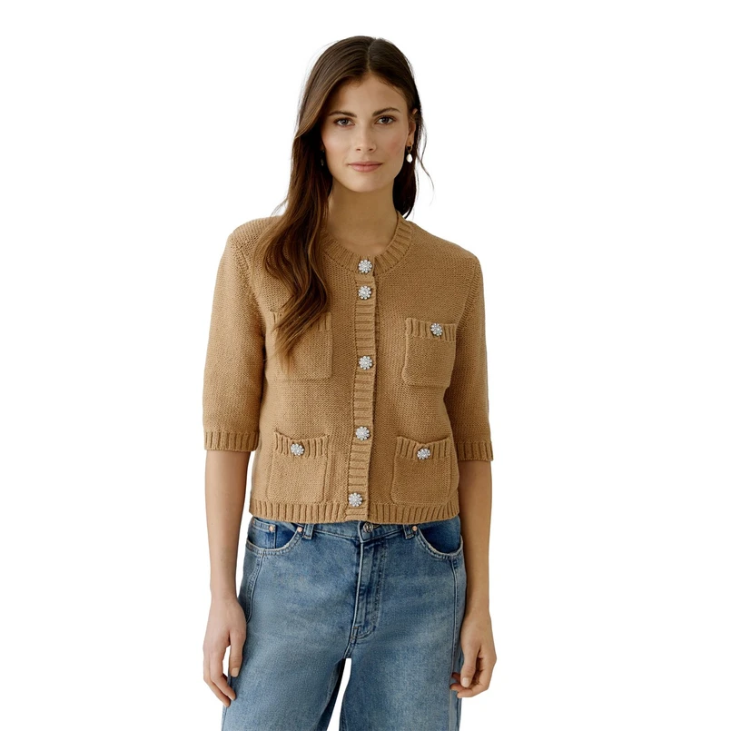 Oui Dames Blazer 0093581 Camel