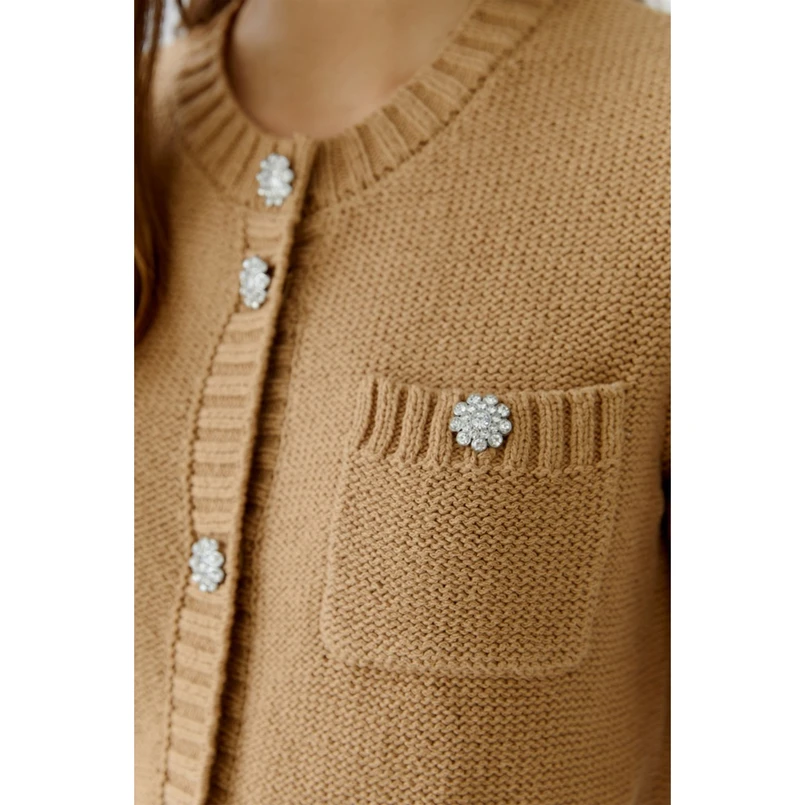 Oui Dames Blazer 0093581 Camel