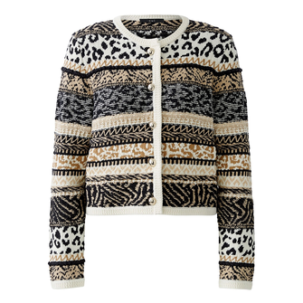 Oui Dames Blazer 0093790 Zwart dessin