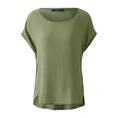 Oui Dames Blouse 0088335 Khakigroen