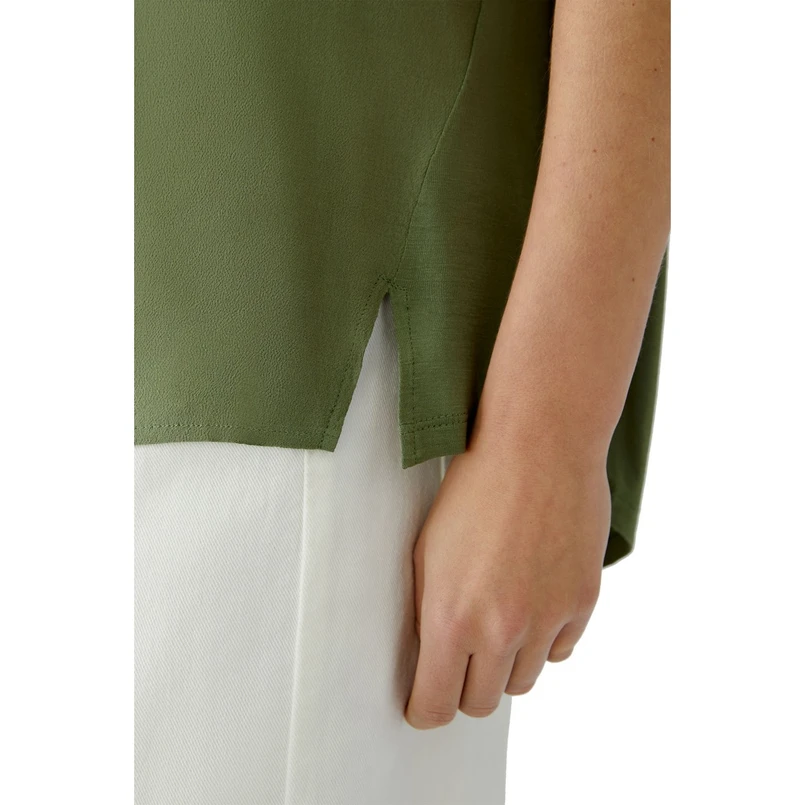 Oui Dames Blouse 0088335 Khakigroen